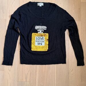 Wildfox Black Sequin 'Love Potion No.9' Sweater